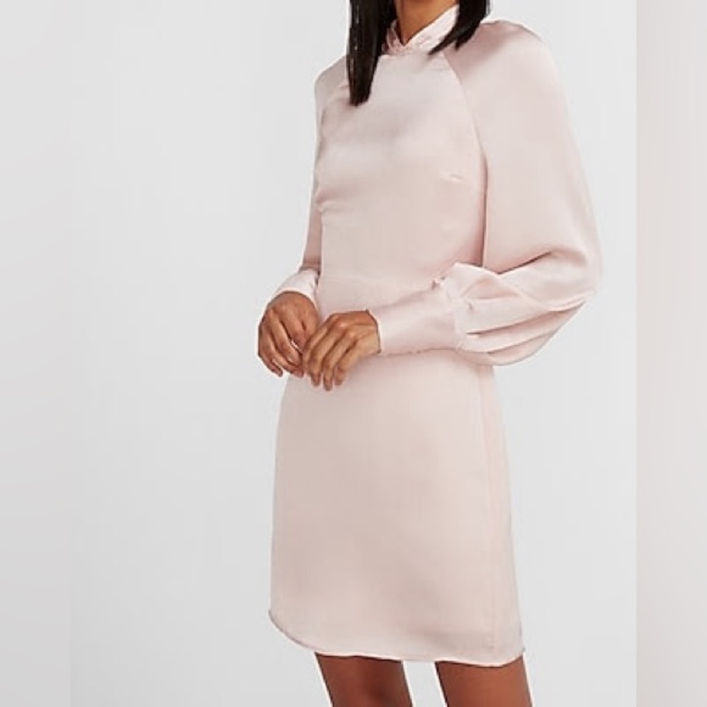 Express Women's Long Sleeve Dress - Light Pink